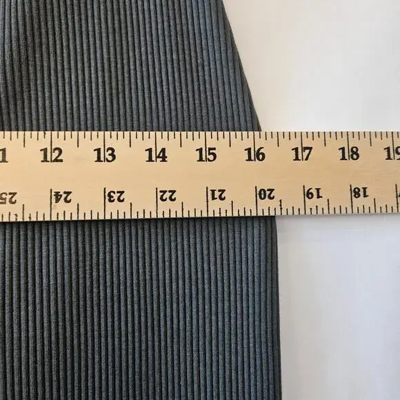 Polo Ralph Lauren Button Front Rib Knit Gray Pencil Skirt Medium - Picture 13 of 15